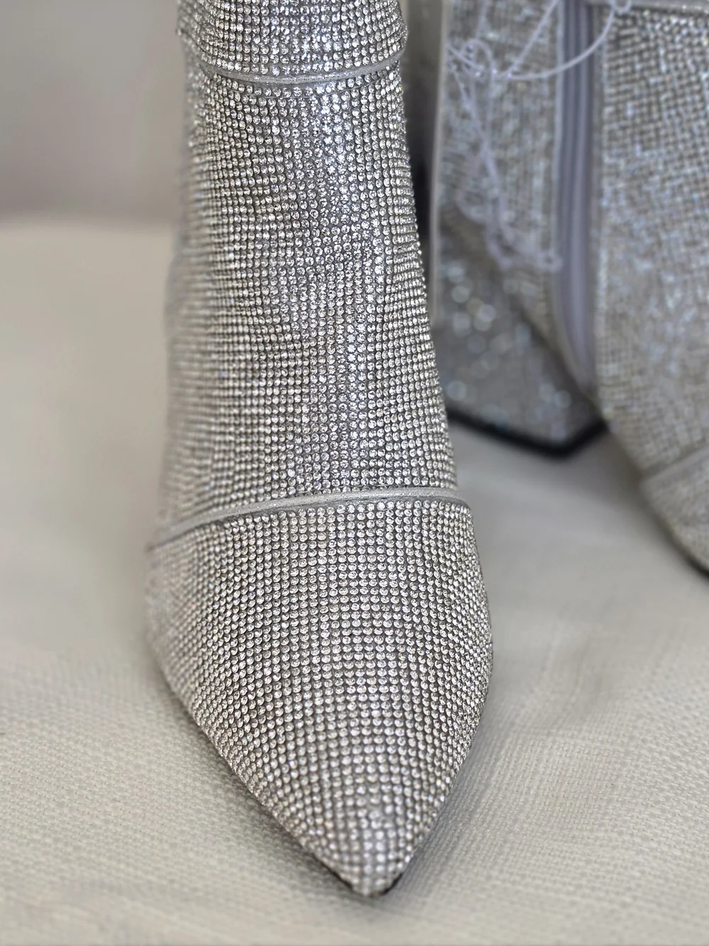 A New Day Cailin Silver Rhinestone Ankle Boots NWT 6.5